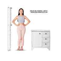 Gabinete Armário Banheiro Ditália Com Pia Bn-05 Branco - 5