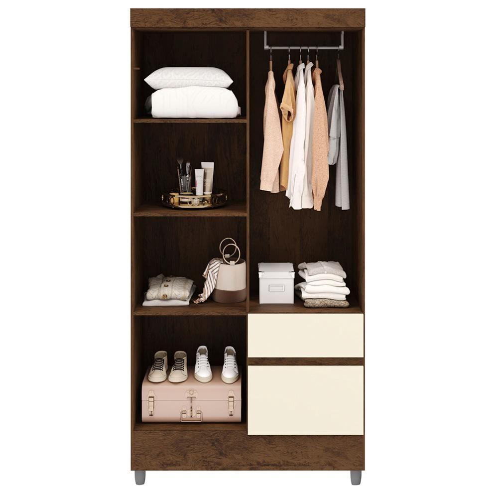 Guarda Roupa 4 Portas Espelho 102 Cm 10090 Vlr Imbuia Champanhe - 2