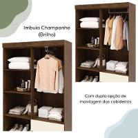 Guarda Roupa 4 Portas Espelho 102 Cm 10090 Vlr Imbuia Champanhe