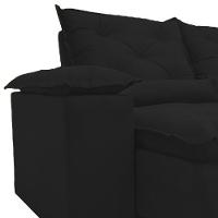 Sofá Retrátil Reclinável Porto Veludo Preto 2 M - 6