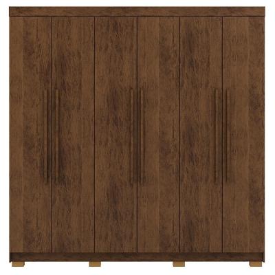 Guarda Roupa Casal 6 Portas 2 Gavetas 218 Cm 10037 Vlr Imbuia