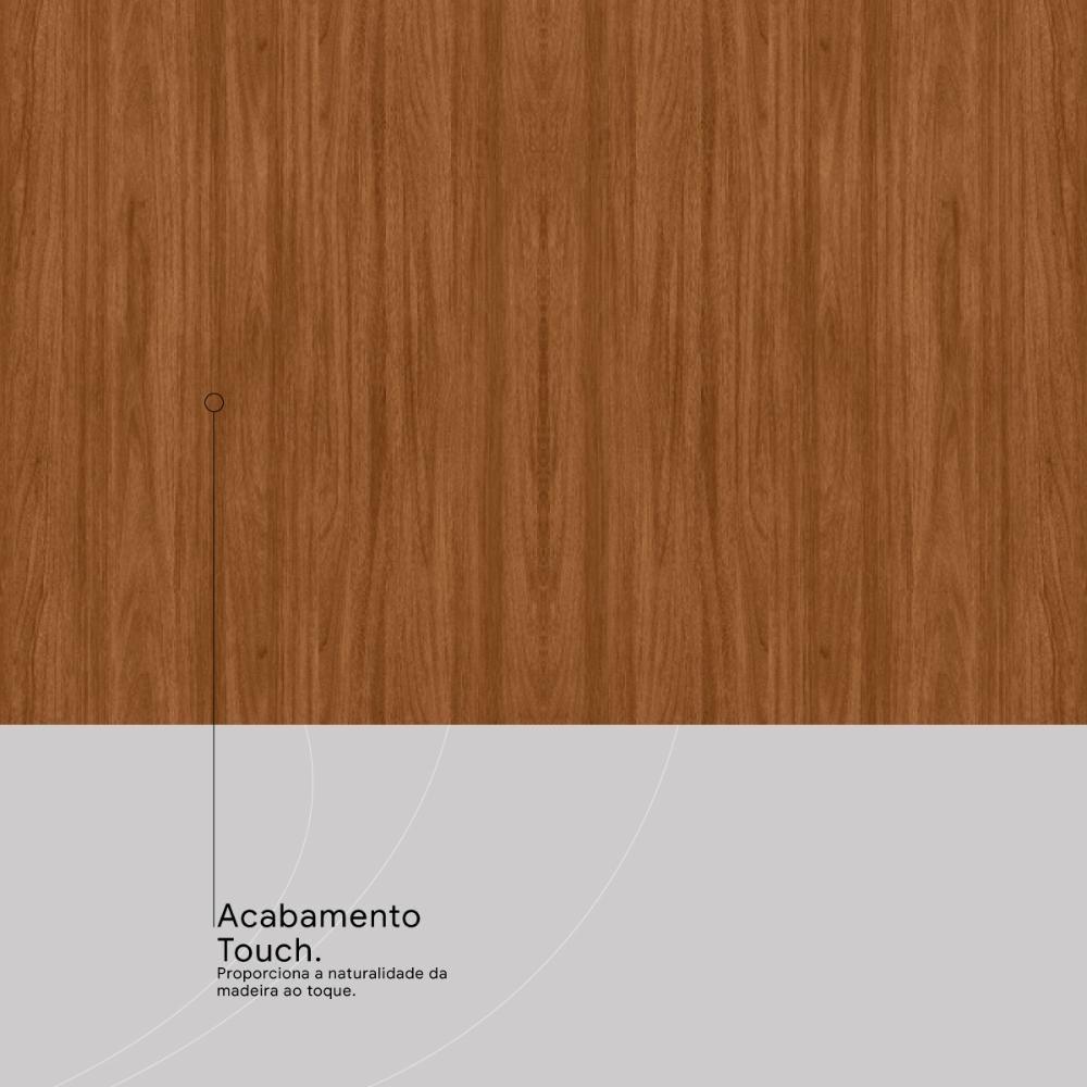 Guarda Roupa Casal 4 Portas 3 Gavetas Attore Nogueira Touch Démobile - 7