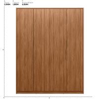 Guarda Roupa Casal 4 Portas 3 Gavetas Attore Nogueira Touch Démobile - 2