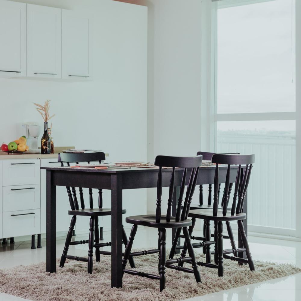 Mesa De Jantar Ditália Com 4 Cadeiras Ja-225 Preto - 2