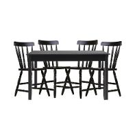 Mesa De Jantar Ditália Com 4 Cadeiras Ja-225 Preto - 1