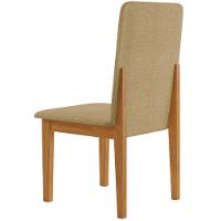 Conjunto 2 Cadeiras ágata Linho Bege Com Botões Pés Em Madeira Jcm - 6