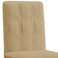 Conjunto 2 Cadeiras ágata Linho Bege Com Botões Pés Em Madeira Jcm - 7