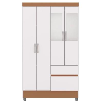 Guarda Roupa 4 Portas Espelho 102 Cm 10090 Vlr Branco Camarim