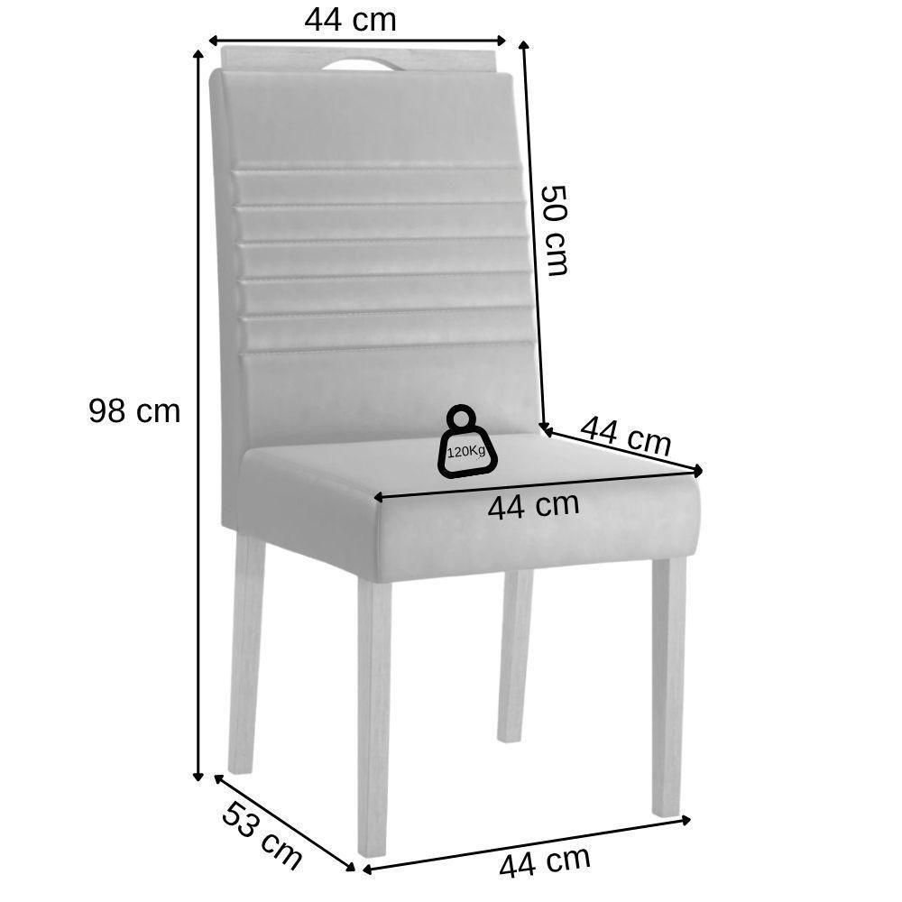 Conjunto 2 Cadeiras Horizonte Linho Cinza Pés Em Madeira Jcm - 3