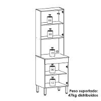 Paneleiro Microondas 2 Portas 193x60 Cm Line Ktp Supremo