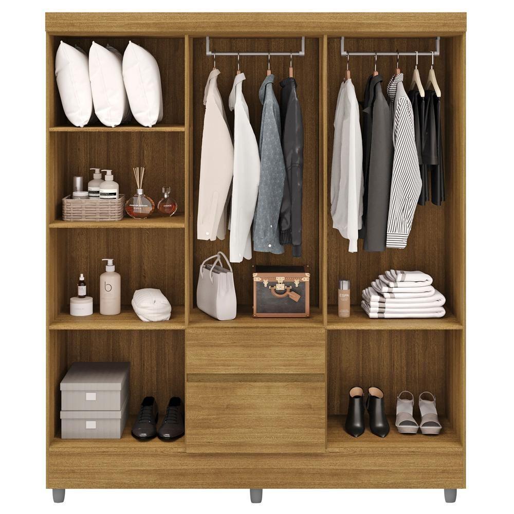 Guarda Roupa Casal 6 Portas 2 Gavetas 153 Cm 10091 Vlr Nature - 2