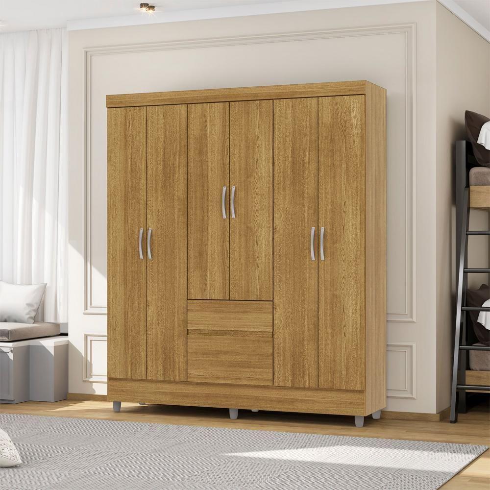 Guarda Roupa Casal 6 Portas 2 Gavetas 153 Cm 10091 Vlr Nature - 7