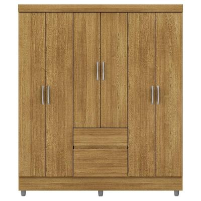 Guarda Roupa Casal 6 Portas 2 Gavetas 153 Cm 10091 Vlr Nature