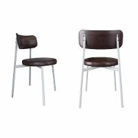 2 Unidades Cadeira Kyta Fixa C-4 Pés 50 X 44,7 X 83,8 Cm Pés Brancos. Courino Café Courino Café - 1