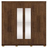 Guarda Roupa Casal 6 Portas 2 Gavetas Espelho 218 Cm Vlr Imbuia - 1