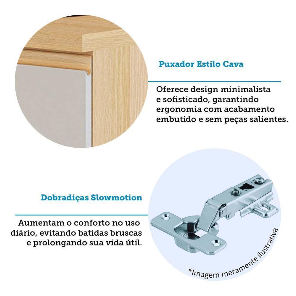Cozinha Completa 5 Pçs Espaço Micro-ondas E Tampo 270cm Aur Carvalho/cinza Cristal - 10