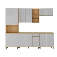 Cozinha Completa 5 Pçs Espaço Micro-ondas E Tampo 270cm Aur Carvalho/cinza Cristal - 2