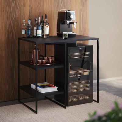 Aparador Adega Industrial Bar Barzinho Bourbon Aço Preto 80 Cm