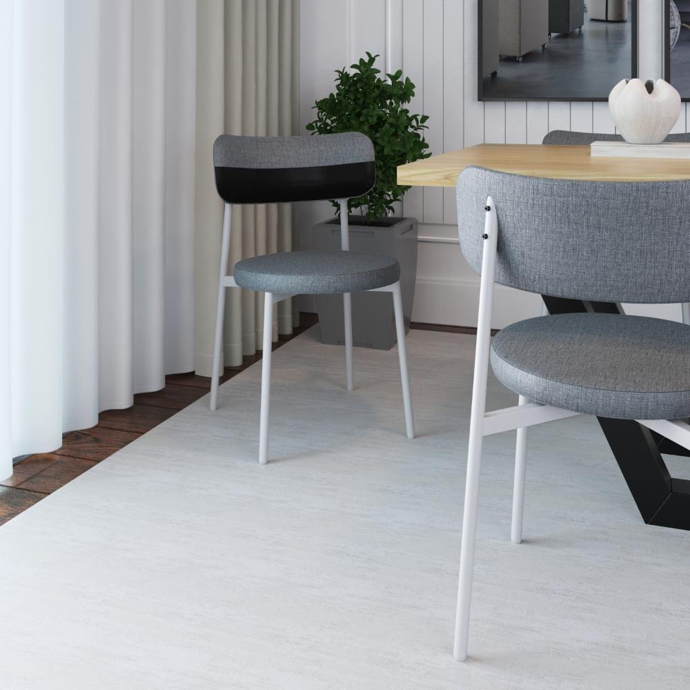 Cadeira Kyta Fixa C-4 Pés 50 X 44,7 X 83,8 Cm Pés Brancos. Corriente Cinza-courino Preto Corriente Cinza-courino Preto - 2