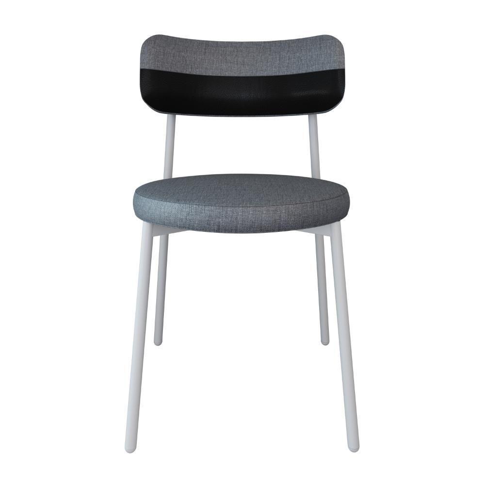 Cadeira Kyta Fixa C-4 Pés 50 X 44,7 X 83,8 Cm Pés Brancos. Corriente Cinza-courino Preto Corriente Cinza-courino Preto - 4