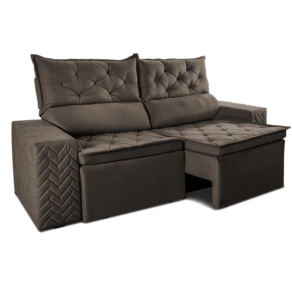 Sofá Retrátil E Reclinável 2,00m Essence Velusoft Café Cama Inbox - 7