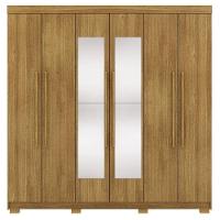 Guarda Roupa Casal 6 Portas 2 Gavetas Espelho 218 Cm Vlr Nature - 1