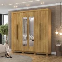 Guarda Roupa Casal 6 Portas 2 Gavetas Espelho 218 Cm Vlr Nature - 7