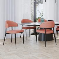 Conjunto 2 Cadeiras De Jantar Revestimento Sintético Bless Estr. Preta Courino Marte Terra Rosê - 1