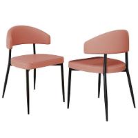 Conjunto 2 Cadeiras De Jantar Revestimento Sintético Bless Estr. Preta Courino Marte Terra Rosê - 2