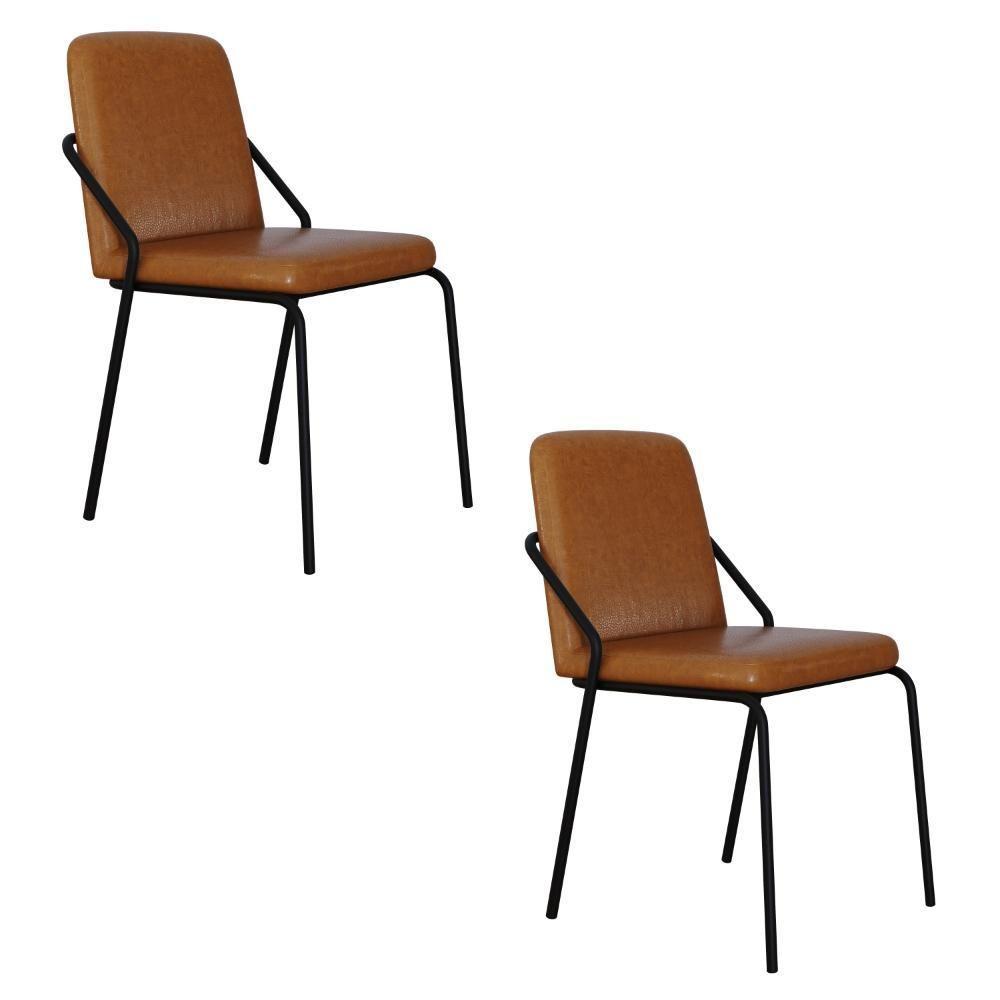 Cadeira Bloom Fixa C-4 Pes S-braco 490x580x850 Mm C-2 Un Courino Caramelo Courino Caramelo - 1