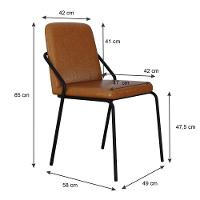 Cadeira Bloom Fixa C-4 Pes S-braco 490x580x850 Mm C-2 Un Courino Caramelo Courino Caramelo - 5