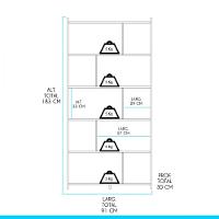 Estante Multiuso 0724 91x183cm Nichos Mdp Menu Carvalho - 3