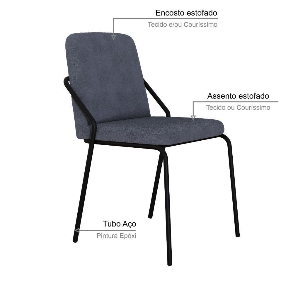 Cadeira Bloom Fixa C-4 Pes S-braco 490x580x850 Mm C-6 Un Boucle Nuvem Boucle Nuvem - 3