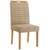 Conjunto 2 Cadeiras Horizonte Linho Bege Pés Em Madeira Jcm