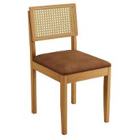 Conjunto 2 Cadeiras Jade 03 Com Rattan Verona Marrom Pés Em Madeira Jcm - 5