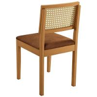Conjunto 2 Cadeiras Jade 03 Com Rattan Verona Marrom Pés Em Madeira Jcm - 6