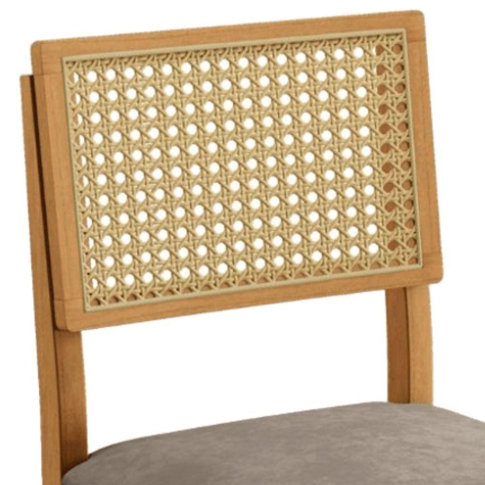 Conjunto 2 Cadeiras Jade 03 Com Rattan Verona Grafite Pés Em Madeira Jcm - 7