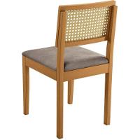 Conjunto 2 Cadeiras Jade 03 Com Rattan Verona Grafite Pés Em Madeira Jcm - 6