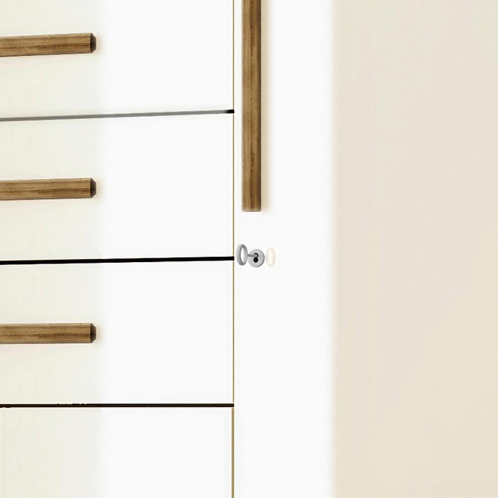 Guarda Roupa Casal 151 Cm 6 Portas 3 Gavetas 10020 Vlr Nature Champanhe - 2