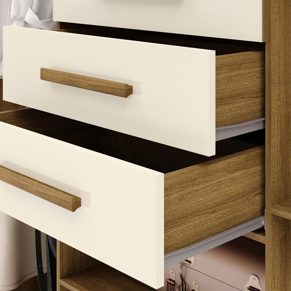 Guarda Roupa Casal 151 Cm 6 Portas 3 Gavetas 10020 Vlr Nature Champanhe - 4