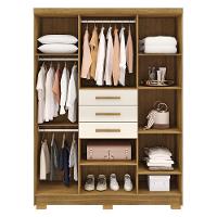 Guarda Roupa Casal 151 Cm 6 Portas 3 Gavetas 10020 Vlr Nature Champanhe - 8