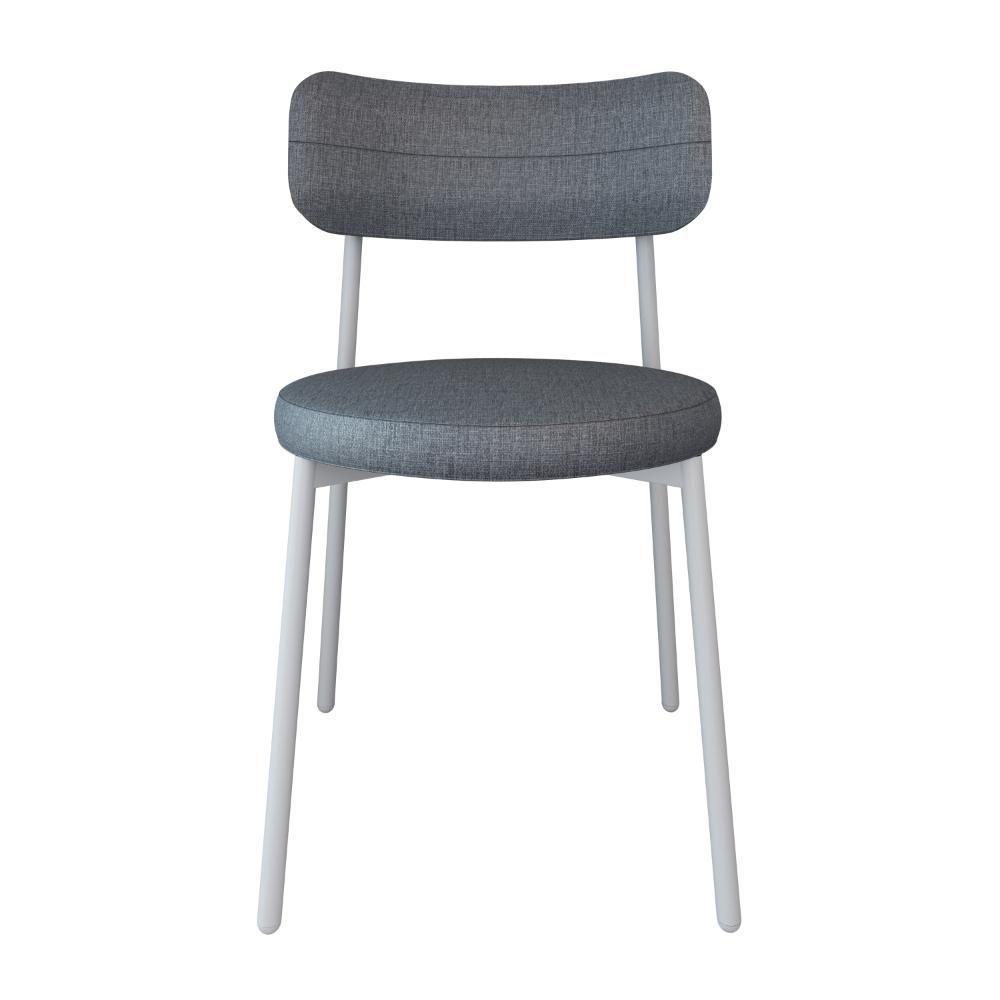 Cadeira Kyta Fixa C-4 Pés 50 X 44,7 X 83,8 Cm Pés Brancos. Corriente Cinza Corriente Cinza - 4