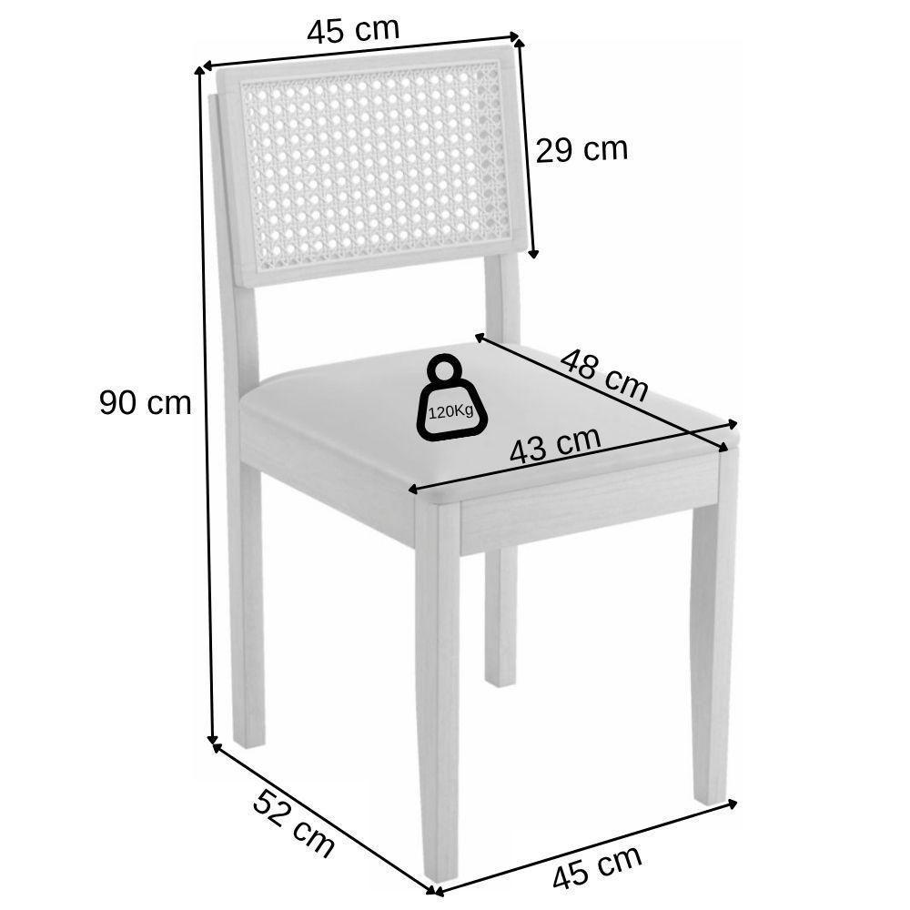 Conjunto 2 Cadeiras Jade 03 Com Rattan Linho Marrom Pés Em Madeira Jcm - 3