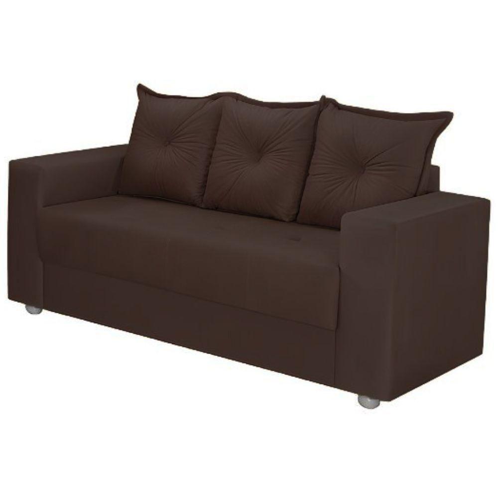 Conjunto Sofá 2 E 3 Lugares Palermo Veludo Marrom - 5