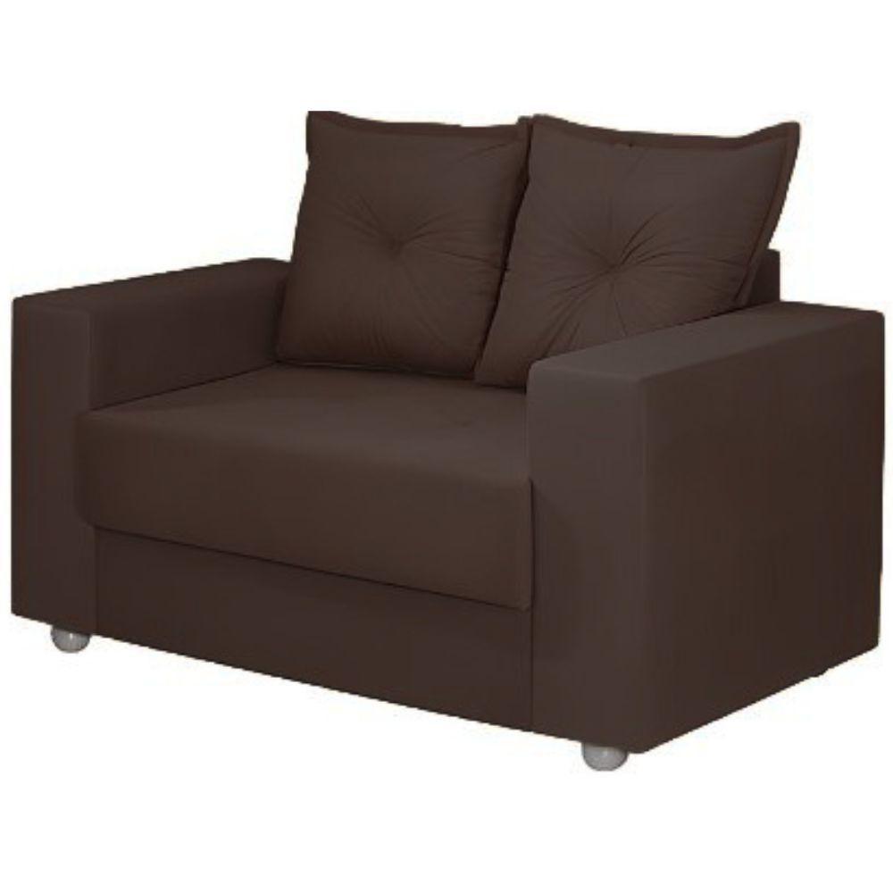 Conjunto Sofá 2 E 3 Lugares Palermo Veludo Marrom - 6