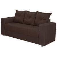 Conjunto Sofá 2 E 3 Lugares Palermo Veludo Marrom - 5