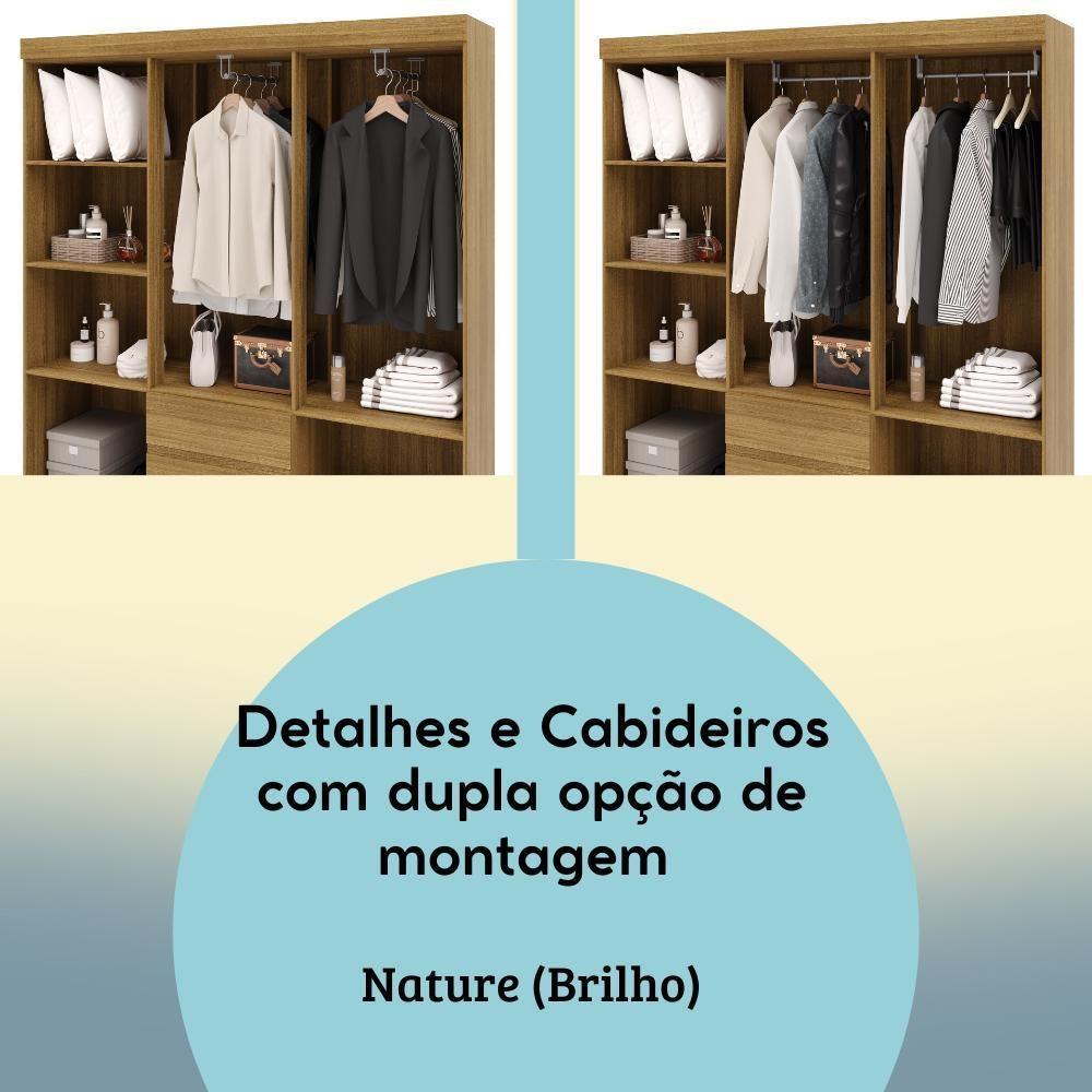 Guarda Roupa Casal 6 Portas 2 Gavetas Espelho 153 Cm Vlr Nature - 4