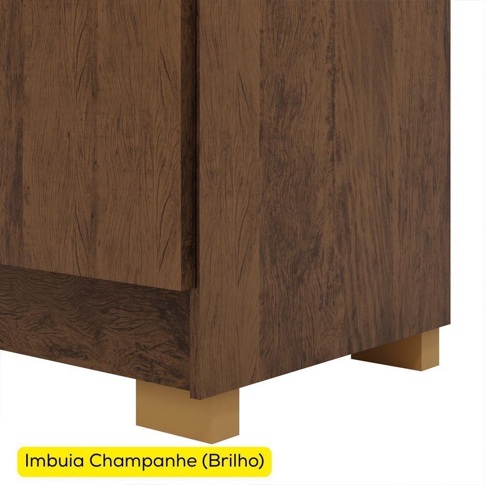 Guarda Roupa Casal 6 Portas 2 Gavetas Espelho 218 Cm Vlr Imbuia Champanhe - 7