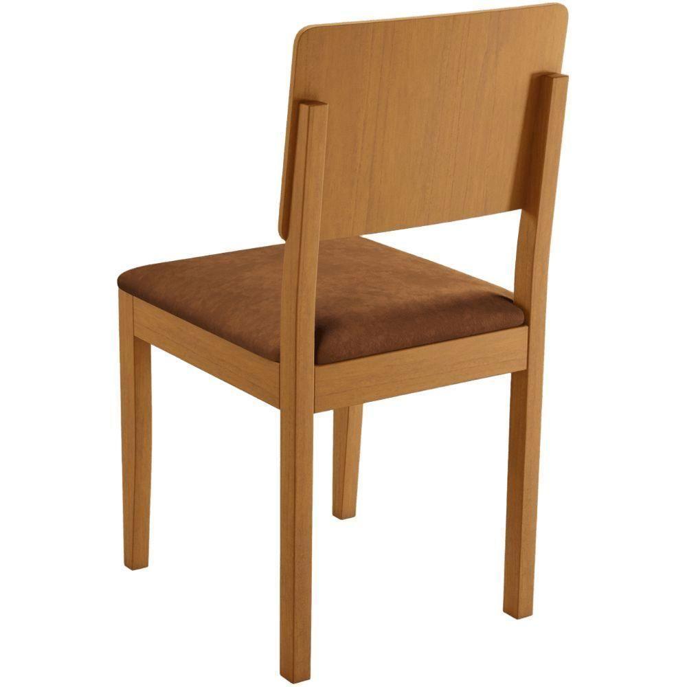 Conjunto 2 Cadeiras Jade 01 Verona Marrom Pés Em Madeira Jcm - 6