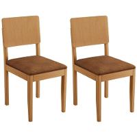 Conjunto 2 Cadeiras Jade 01 Verona Marrom Pés Em Madeira Jcm - 1
